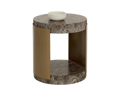SUNPAN Cavette End Table - Marble Look