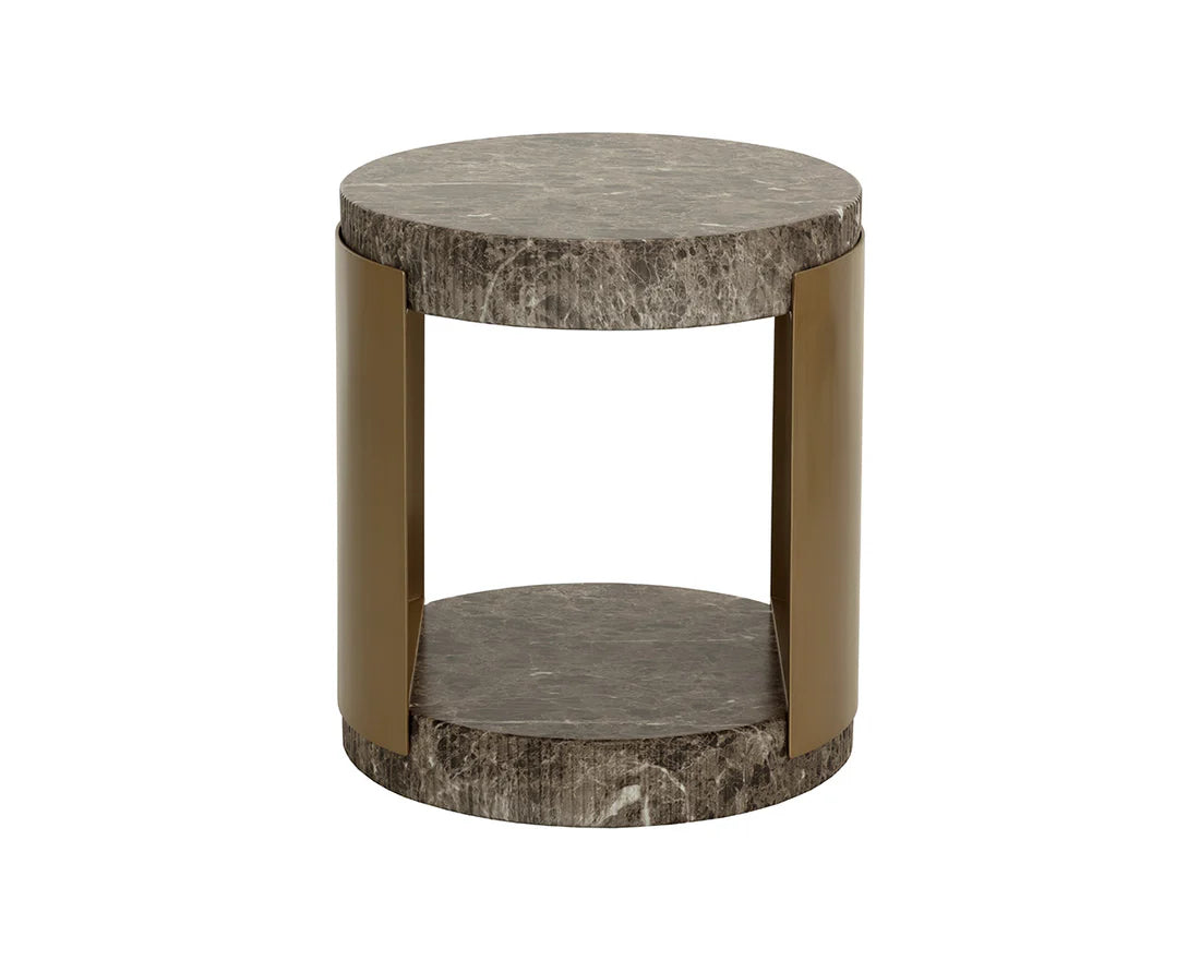 SUNPAN Cavette End Table - Marble Look