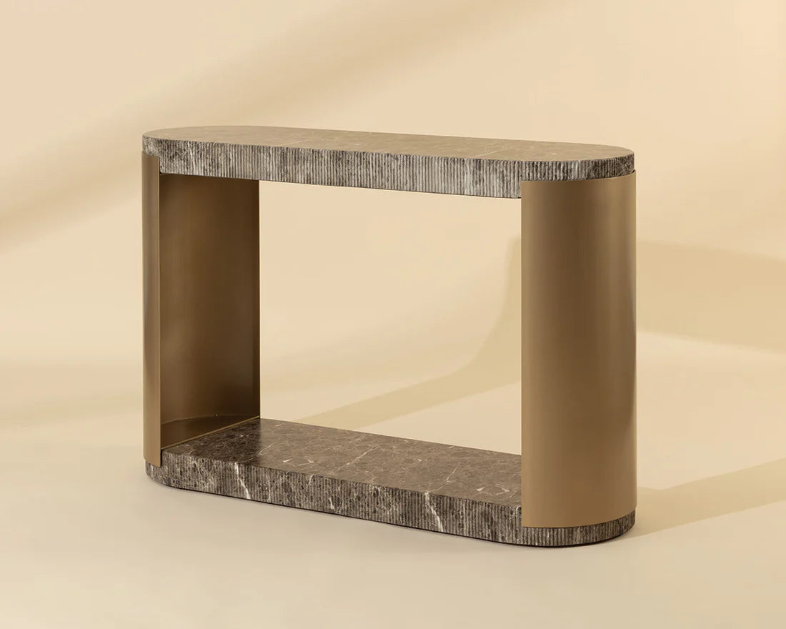 SUNPAN Cavette Console Table - Marble Look
