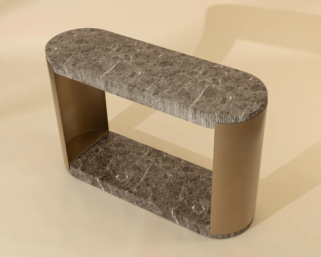 SUNPAN Cavette Console Table - Marble Look