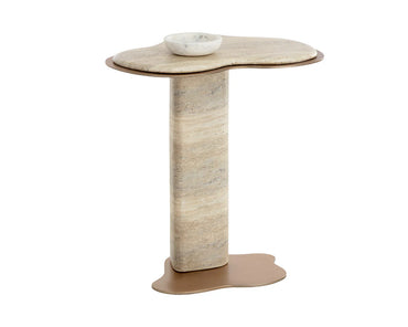 SUNPAN Isola End Table - Travertine Look