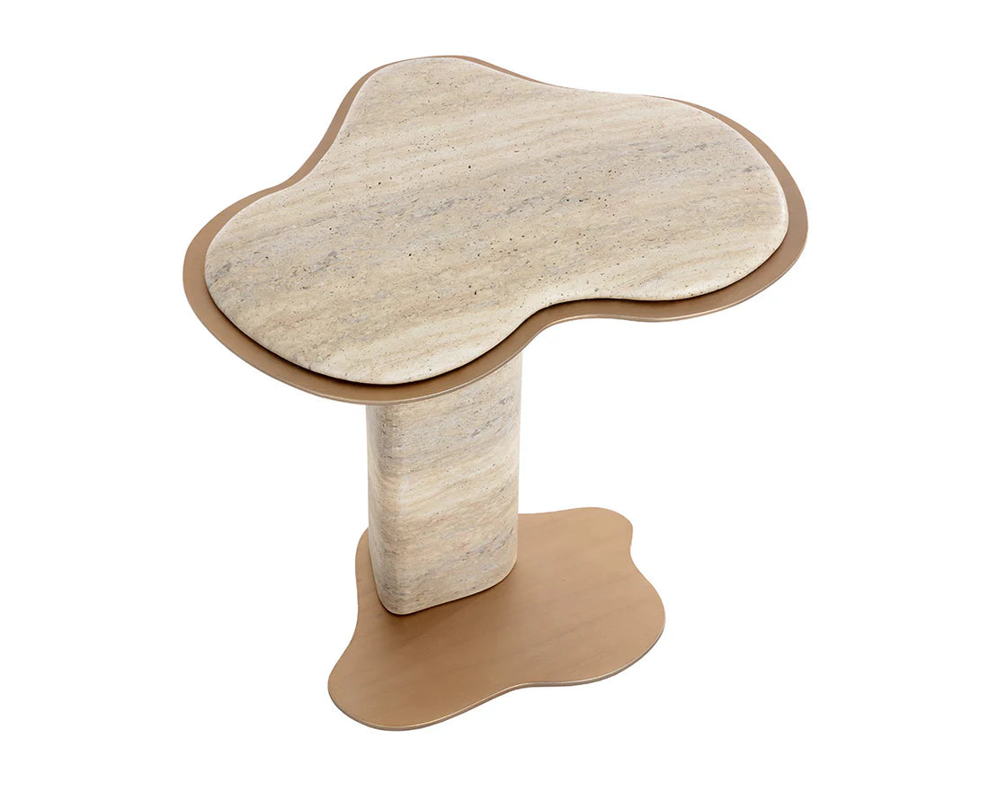 SUNPAN Isola End Table - Travertine Look