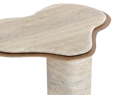 SUNPAN Isola End Table - Travertine Look
