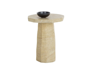 SUNPAN Baldur End Table - Travertine Look