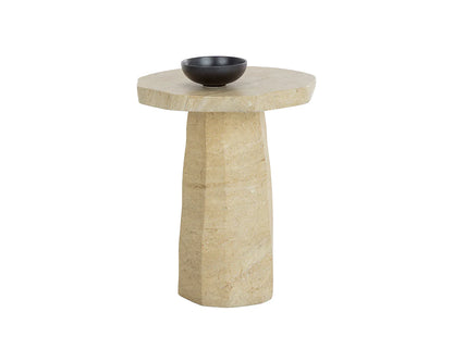 SUNPAN Baldur End Table - Travertine Look