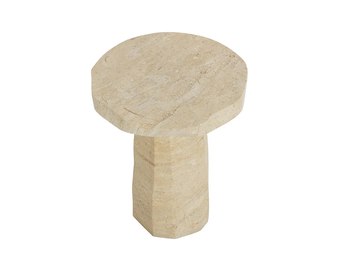 SUNPAN Baldur End Table - Travertine Look