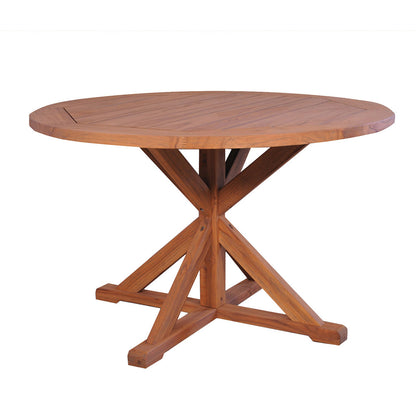 Lloyd Flanders Teak 48" Round Cross Base Dining Table - 286148