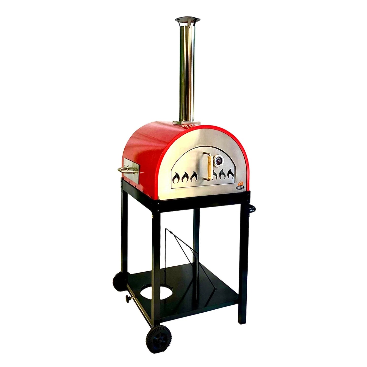 WPP0 Traditional 25" Red Dual Fueled Pizza Oven With Gas Attachment - WKE-04WG-RED