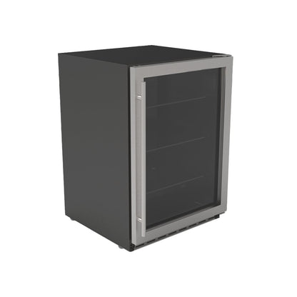 TrueFlame 24" 5.1c Outdoor Rated Fridge w/ Glass Door and Glass Shelves - AMD-RFR-24G