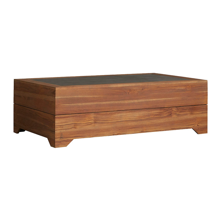 Lloyd Flanders Teak 54" Rect. Cocktail Table with Faux Concrete Inset - 286341