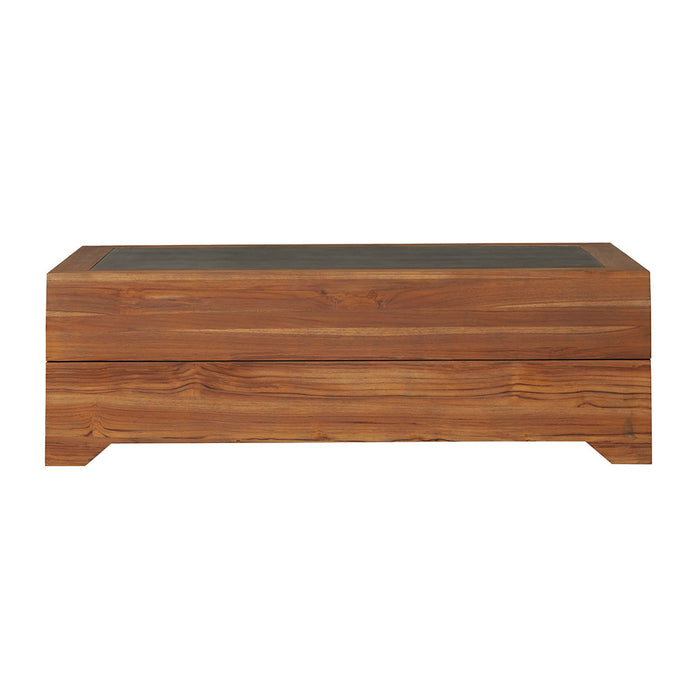 Lloyd Flanders Teak 54" Rect. Cocktail Table with Faux Concrete Inset - 286341