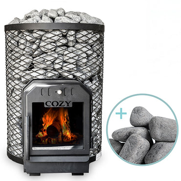 Cozy Heat O Through-Wall Series Sauna Stove Package, up to 18kW