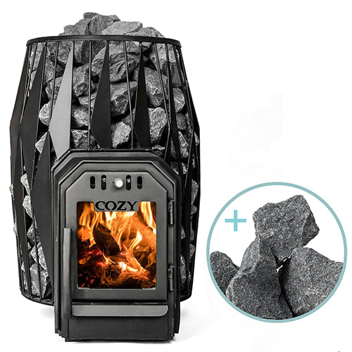 Cozy Heat OG Through-Wall Series Sauna Stove Package, up to 18kW