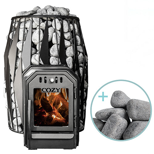 Cozy Heat OG Through-Wall Series Sauna Stove Package, up to 18kW