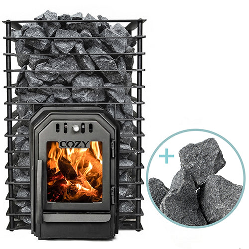 Cozy Heat Quattro Through-Wall Series Sauna Stove Package, up to 18kW