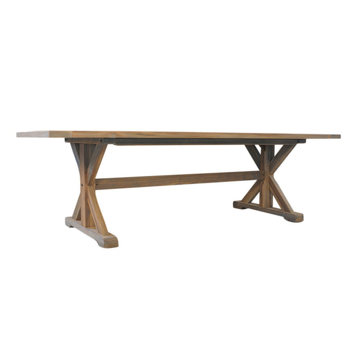 Lloyd Flanders Teak 99" Rectangular Trestle Base Dining Table - 286100