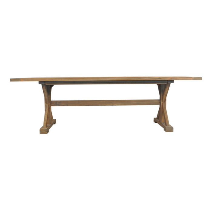 Lloyd Flanders Teak 99" Rectangular Trestle Base Dining Table - 286100