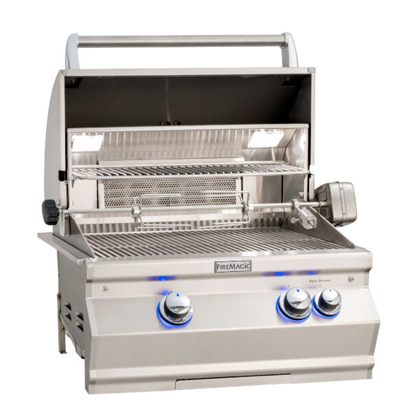 Fire Magic A430i 24" Built-In Grill with Analog Thermometer, Backburner & Rotisserie Kit