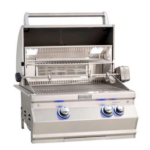 Image of Fire Magic A430i 24" Built-In Grill with Analog Thermometer, Backburner & Rotisserie Kit