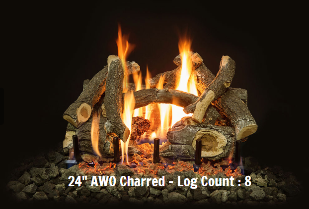 Grand Canyon Gas Logs Arizona Weathered Oak Charred Log Sets, 18” to 42”