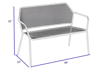 Alfresco Home Martini Iron Garden Bench - Pencil Point - 26-1508