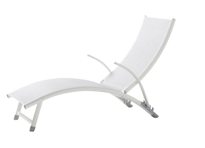 Alfresco Home SET OF TWO Poolside Stackable/Foldable Loft White Chaise Lounge - 26-3011