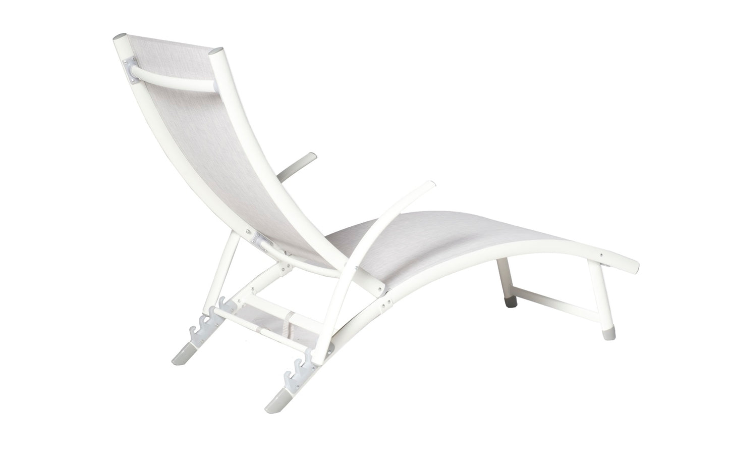 Alfresco Home SET OF TWO Poolside Stackable/Foldable Loft White Chaise Lounge - 26-3011