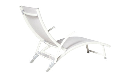 Alfresco Home SET OF TWO Poolside Stackable/Foldable Loft White Chaise Lounge - 26-3011