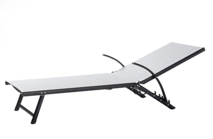 Alfresco Home SET OF TWO Oceanview Soho Black Stackable/Foldable Chaise Lounge - 26-3012