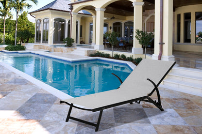 Alfresco Home SET OF TWO Oceanview Soho Black Stackable/Foldable Chaise Lounge - 26-3012