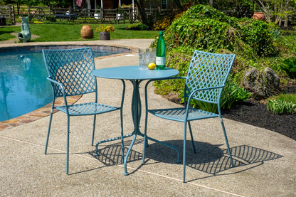 Alfresco Home Martini Cielo Blue Stackable Bistro Chair - 26-1800