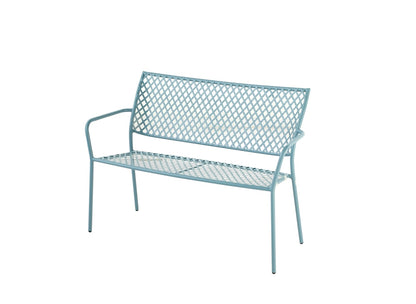 Alfresco Home Martini Cielo Blue Steel Patio Bench - 26-1802