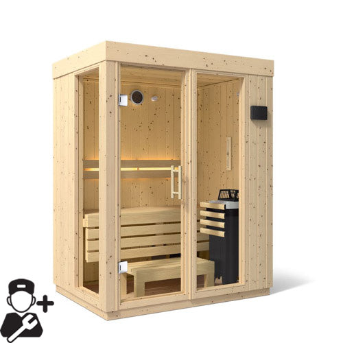 Kohler C1 Scandinavian Spruce Indoor Sauna Kit, Up to 5 Persons