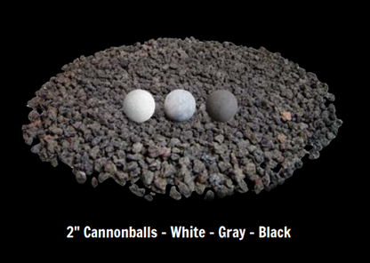Grand Canyon Gas Logs Cannon Balls, 2” to 6”  | Grey, White & Black