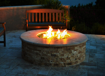 Warming Trends Octagonal CFBO320 Crossfire Brass Burner For 36" Opening or Larger with Flex Line Kit