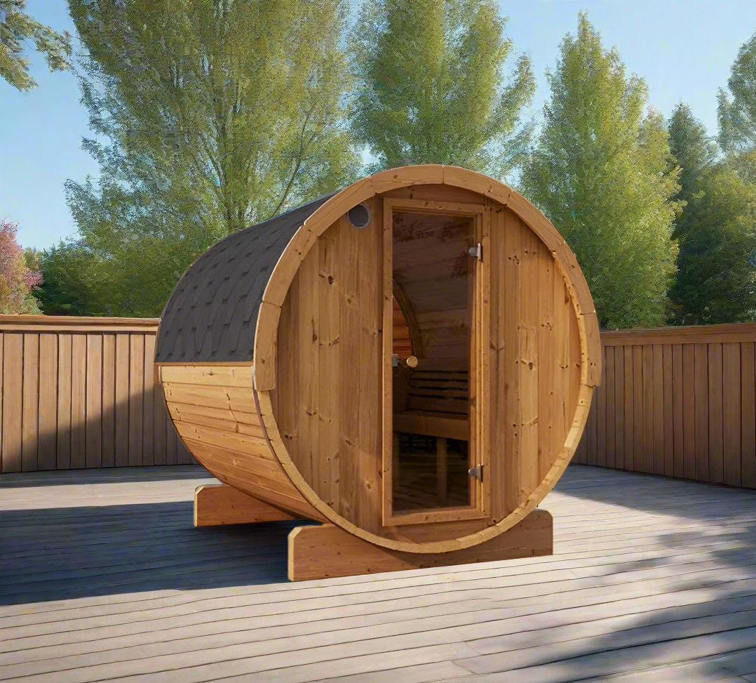 SaunaLife Model E6W ERGO Series 3-Person Sauna Barrel w/ Rear Window – SL-MODELE6W