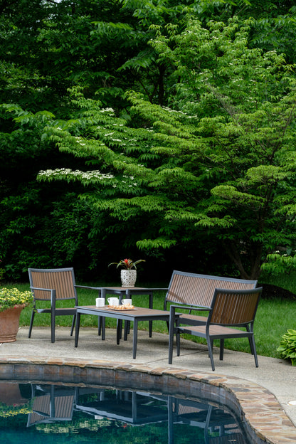 Alfresco Home Oden 19" Square Aluminum & Polywood Side Table - 300-1536