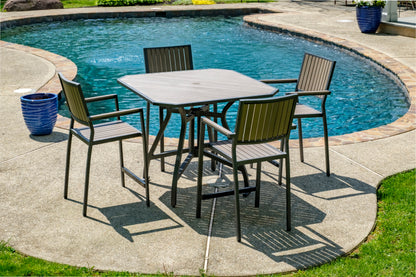 Alfresco Home Genevieve Aluminum & Polywood Stackable Gathering Arm Chair - 300-2004