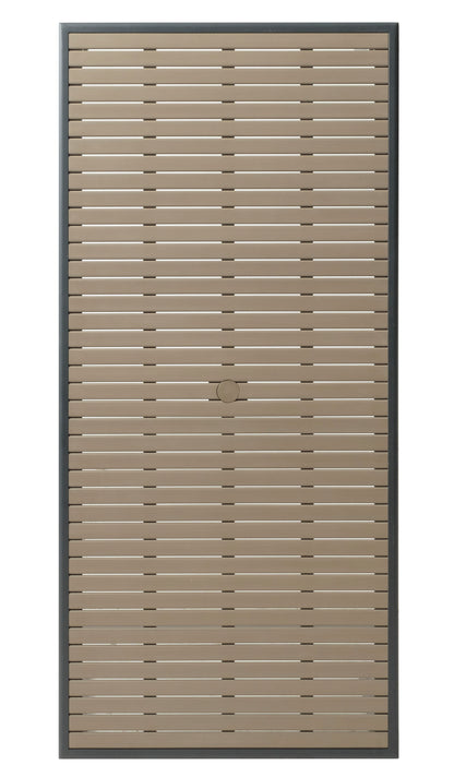 Alfresco Home Oden Gray 78" Rectangular Aluminum & Polywood Dining Table with Umbrella Hole - 300-2010