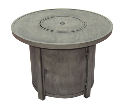 Alfresco Home Spirit 36" Round Gas Fire Pit Chat Table with Clear Glass Fire Beads - 310-3003