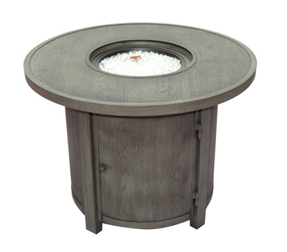 Alfresco Home Spirit 36" Round Gas Fire Pit Chat Table with Clear Glass Fire Beads - 310-3003