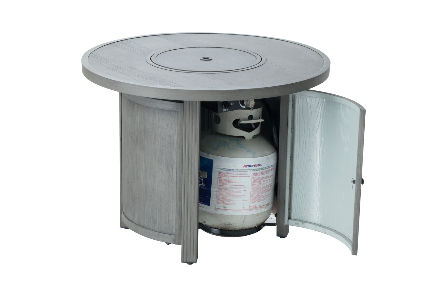 Alfresco Home Spirit 36" Round Gas Fire Pit Chat Table with Clear Glass Fire Beads - 310-3003