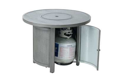 Alfresco Home Spirit 36" Round Gas Fire Pit Chat Table with Clear Glass Fire Beads - 310-3003