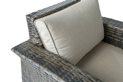 Alfresco Home Baily All Weather Wicker 4 Piece Love Seat Set with Sunbelievable Cushions - 353-1702