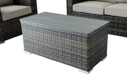 Alfresco Home Baily All Weather Wicker 4 Piece Love Seat Set with Sunbelievable Cushions - 353-1702