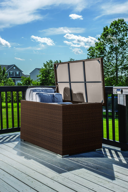 Alfresco Home Medium Sicuro Wicker Cushion Storage Box with Hydraulic Lid - 353-1815