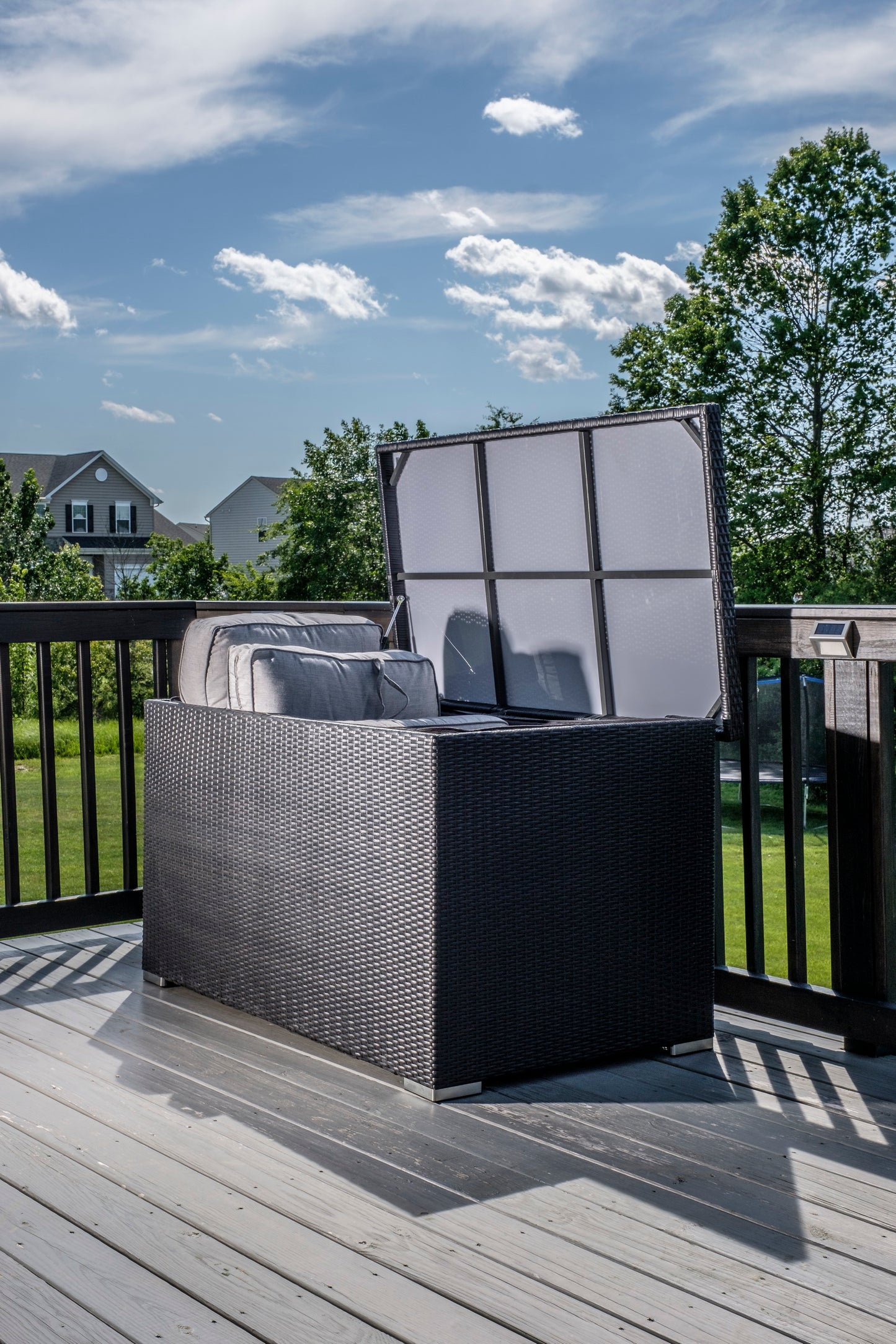 Alfresco Home Medium Sicuro Wicker Cushion Storage Box with Hydraulic Lid - 353-1815