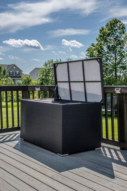 Alfresco Home Medium Sicuro Wicker Cushion Storage Box with Hydraulic Lid - 353-1815