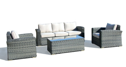 Alfresco Home Palisades All Weather Wicker 4 Piece Seating Group with Cushions - 353-3001