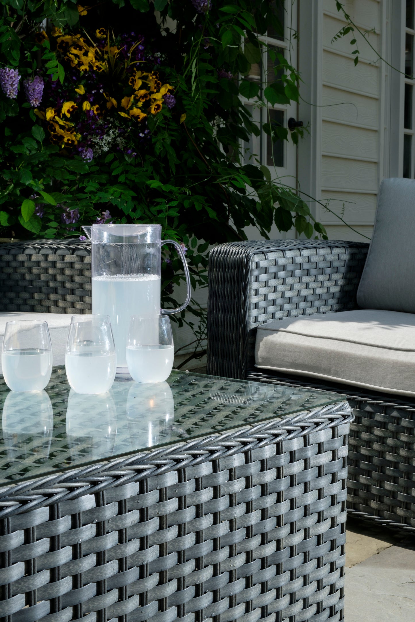 Alfresco Home Palisades All Weather Wicker 4 Piece Seating Group with Cushions - 353-3001